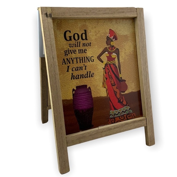 Table Decor Chalkboard African Art Easel Picture Sign Double Sided - Picture 3 of 14